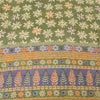 Сари Sanskriti Vintage, зеленое чистое креповое шелковое сари с принтом, 5 ярдов, ткань для рукоделия из экологически чистой ткани
