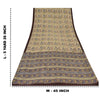 Sanskriti Vintage Sarees Cream Pure Crepe Silk Printed Sari 5yd Craft Sustainable Fabric