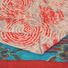 Sanskriti Vintage Sarees Red/Blue Pure Crepe Silk Printed Sari 5yd Craft Sustainable Fabric