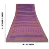 Sanskriti Vintage Sarees Purple Pure Crepe Silk Printed Sari 5yd Craft Sustainable Fabric