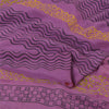 Sanskriti Vintage Sarees Purple Pure Crepe Silk Printed Sari 5yd Craft Sustainable Fabric