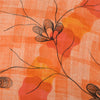 Sanskriti Vintage Sarees Orange Pure Crepe Silk Printed Sari 6yd Craft Sustainable Fabric