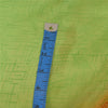Sanskriti Vintage Sarees Green/Orange Pure Crepe Silk Print Sari Craft Sustainable Fabric