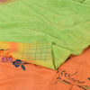 Sanskriti Vintage Sarees Green/Orange Pure Crepe Silk Print Sari Craft Sustainable Fabric
