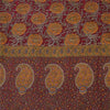 Sanskriti Vintage Sarees Dark Red Pure Crepe Silk Printed Sari 5yd Craft Sustainable Fabric