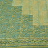 Sanskriti Vintage Sarees Yellow/Green Pure Crepe Silk Printed Sari 5yd Sustainable Fabric