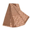 Sanskriti Vintage Sarees Brown Pure Crepe Silk Printed Sari 5yd Craft Sustainable Fabric