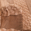 Sanskriti Vintage Sarees Brown Pure Crepe Silk Printed Sari 5yd Craft Sustainable Fabric