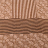 Sanskriti Vintage Sarees Brown Pure Crepe Silk Printed Sari 5yd Craft Sustainable Fabric