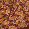 Sanskriti Vintage Sarees Dark Red Pure Crepe Silk Printed Sari 5yd Craft Sustainable Fabric