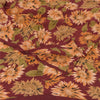 Sanskriti Vintage Sarees Dark Red Pure Crepe Silk Printed Sari 5yd Craft Sustainable Fabric