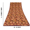 Sanskriti Vintage Sarees Dark Red Pure Crepe Silk Printed Sari 5yd Craft Sustainable Fabric