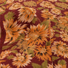 Sanskriti Vintage Sarees Dark Red Pure Crepe Silk Printed Sari 5yd Craft Sustainable Fabric