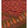 Sanskriti Vintage Sarees Indian Red Pure Crepe Silk Print Sari 5+yd Craft Sustainable Fabric