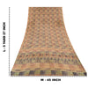 Sanskriti Vintage Sarees Peach 100%Pure Crepe Silk Printed Sari 5yd Craft Sustainable Fabric