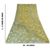 Sanskriti Vintage Sarees Green Pure Crepe Silk Printed Sari 5yd Craft Sustainable Fabric