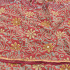 Sanskriti Vintage Sarees Pink 100% Pure Crepe Silk Printed Sari 5yd Craft Sustainable Fabric