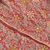 Sanskriti Vintage Sarees Pink 100% Pure Crepe Silk Printed Sari 5yd Craft Sustainable Fabric