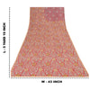 Sanskriti Vintage Sarees Pink 100% Pure Crepe Silk Printed Sari 5yd Craft Sustainable Fabric