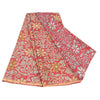 Sanskriti Vintage Sarees Pink 100% Pure Crepe Silk Printed Sari 5yd Craft Sustainable Fabric