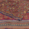 Sanskriti Vintage Sarees Dark Red Pure Crepe Silk Printed Sari 5yd Craft Sustainable Fabric