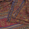Sanskriti Vintage Sarees Dark Red Pure Crepe Silk Printed Sari 5yd Craft Sustainable Fabric