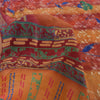 Sanskriti Vintage Sarees Embroidered Pure Crepe Silk Print Sari 5yd Craft Sustainable Fabric