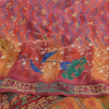 Sanskriti Vintage Sarees Embroidered Pure Crepe Silk Print Sari 5yd Craft Sustainable Fabric