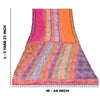 Sanskriti Vintage Sarees Multi 100%Pure Crepe Silk Printed Sari 5yd Craft Sustainable Fabric