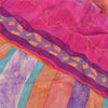 Sanskriti Vintage Sarees Multi 100%Pure Crepe Silk Printed Sari 5yd Craft Sustainable Fabric