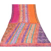 Sanskriti Vintage Sarees Multi 100%Pure Crepe Silk Printed Sari 5yd Craft Sustainable Fabric