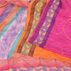 Sanskriti Vintage Sarees Multi 100%Pure Crepe Silk Printed Sari 5yd Craft Sustainable Fabric