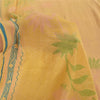 Sanskriti Vintage Sarees Peach Pure Crepe Silk Printed Sari 5+yd Craft Fabric