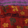 Sanskriti Vintage Sarees Purple Hand Block Pure Crepe Printed Sari Craft Sustainable Fabric
