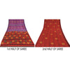 Sanskriti Vintage Sarees Purple Hand Block Pure Crepe Printed Sari Craft Sustainable Fabric