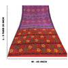 Sanskriti Vintage Sarees Purple Hand Block Pure Crepe Printed Sari Craft Sustainable Fabric