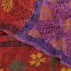 Sanskriti Vintage Sarees Purple Hand Block Pure Crepe Printed Sari Craft Sustainable Fabric