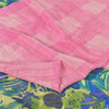 Sanskriti Vintage Sarees Pink 100% Pure Crepe Silk Printed Sari 6yd Craft Sustainable Fabric