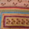 Sanskriti Vintage Sarees Peach 100%Pure Crepe Silk Printed Sari 5yd Craft Sustainable Fabric