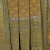 Sanskriti Vintage Saree Brown-Mustard Pure Crepe Abstract Print 5+YD Craft Sari