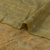 Sanskriti Vintage Saree Brown-Mustard Pure Crepe Abstract Print 5+YD Craft Sari
