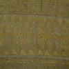Sanskriti Vintage Saree Brown-Mustard Pure Crepe Abstract Print 5+YD Craft Sari