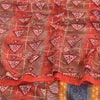 Санскритские винтажные сари из красного индийского чистого крепированного шелка с принтом 5 ярдов ремесленная устойчивая ткань