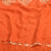 Sanskriti Vintage Sarees Orange Pure Crepe Silk Printed Sari 5yd Craft Sustainable Fabric