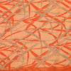 Sanskriti Vintage Sarees Orange Pure Crepe Silk Printed Sari 5yd Craft Sustainable Fabric