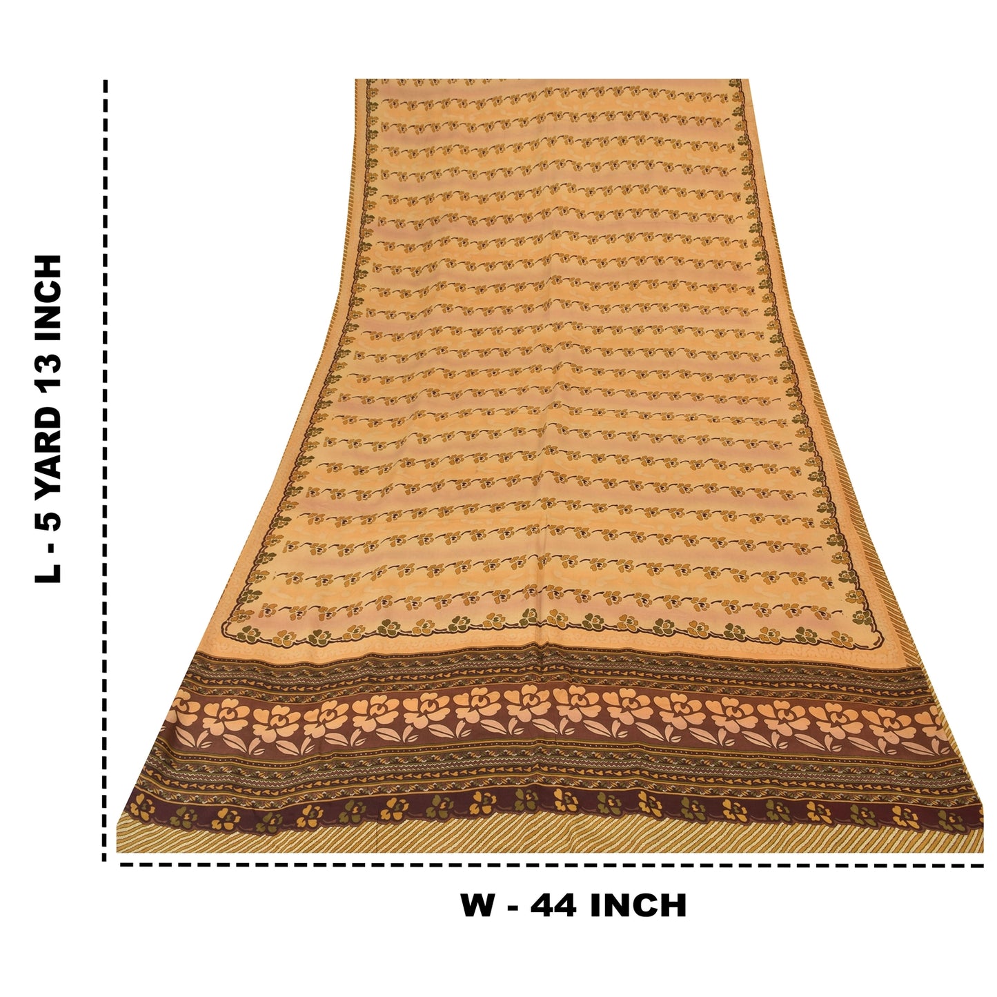 Sanskriti Vintage Sarees Multi Pure Crepe Silk Printed Sari 5yd Craft Sustainable Fabric