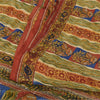 Sanskriti Vintage Sarees Multi Pure Crepe Silk Printed Sari 5yd Craft Sustainable Fabric