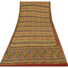 Sanskriti Vintage Sarees Multi Pure Crepe Silk Printed Sari 5yd Craft Sustainable Fabric