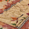 Sanskriti Vintage Sarees Peach 100%Pure Crepe Silk Printed Sari 5yd Craft Sustainable Fabric