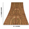 Sanskriti Vintage Sarees Brown 100%Pure Crepe Silk Printed Sari 5yd Craft Sustainable Fabric